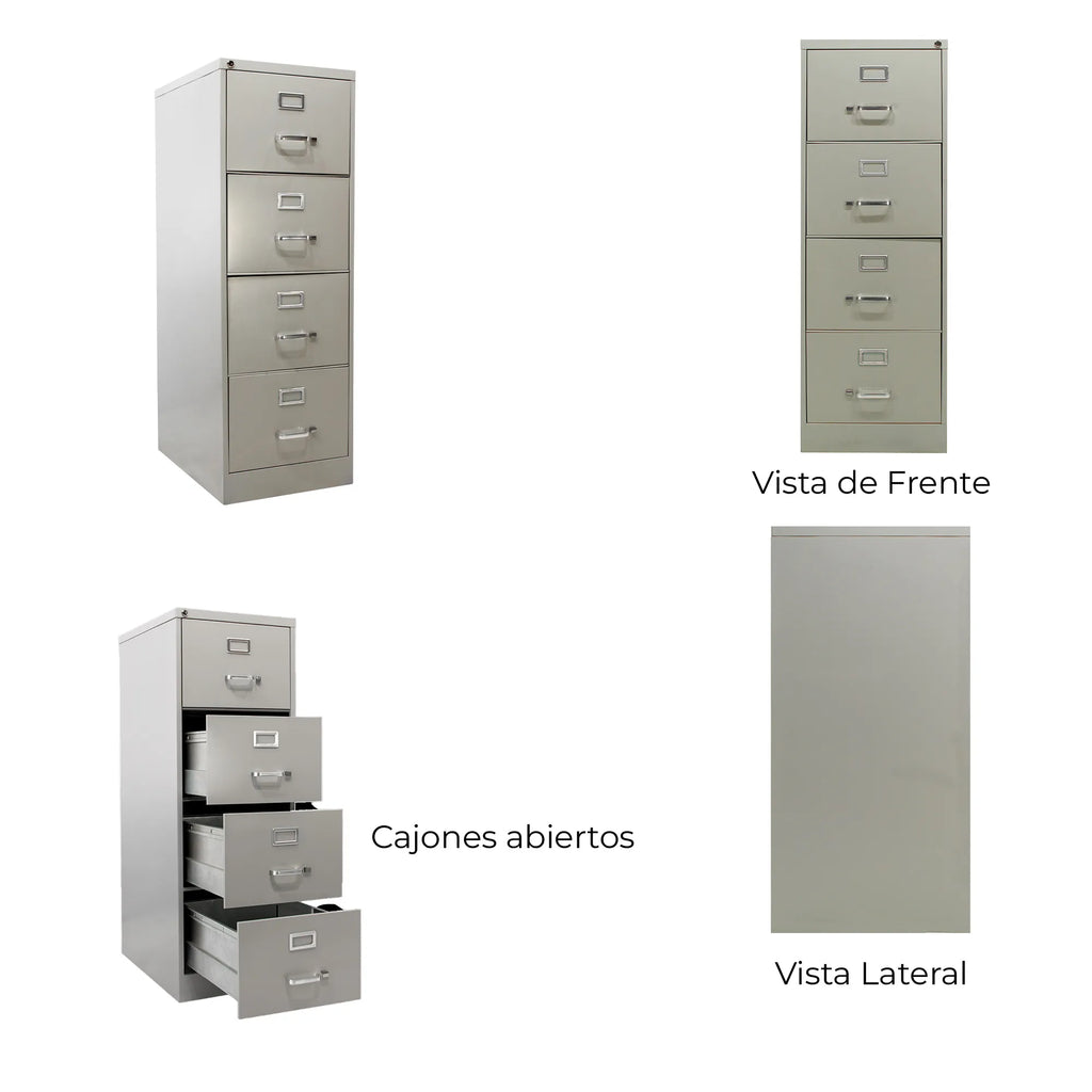 Archivero Metálico de 4 gavetas Oficio 14118 color Arena