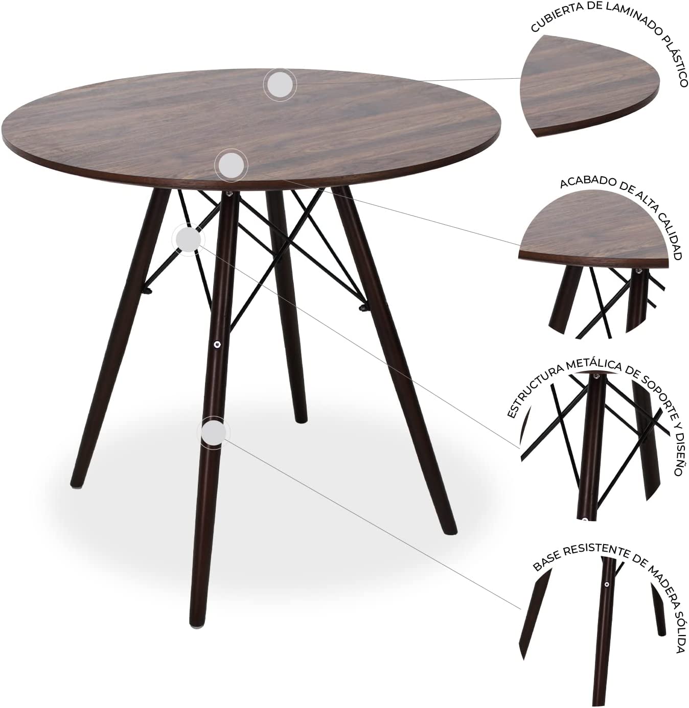 Mesa de Comedor Circular Oslo 80cm