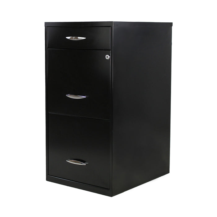 Archivero Metálico 17056 negro con configuración de gavetas 2+1