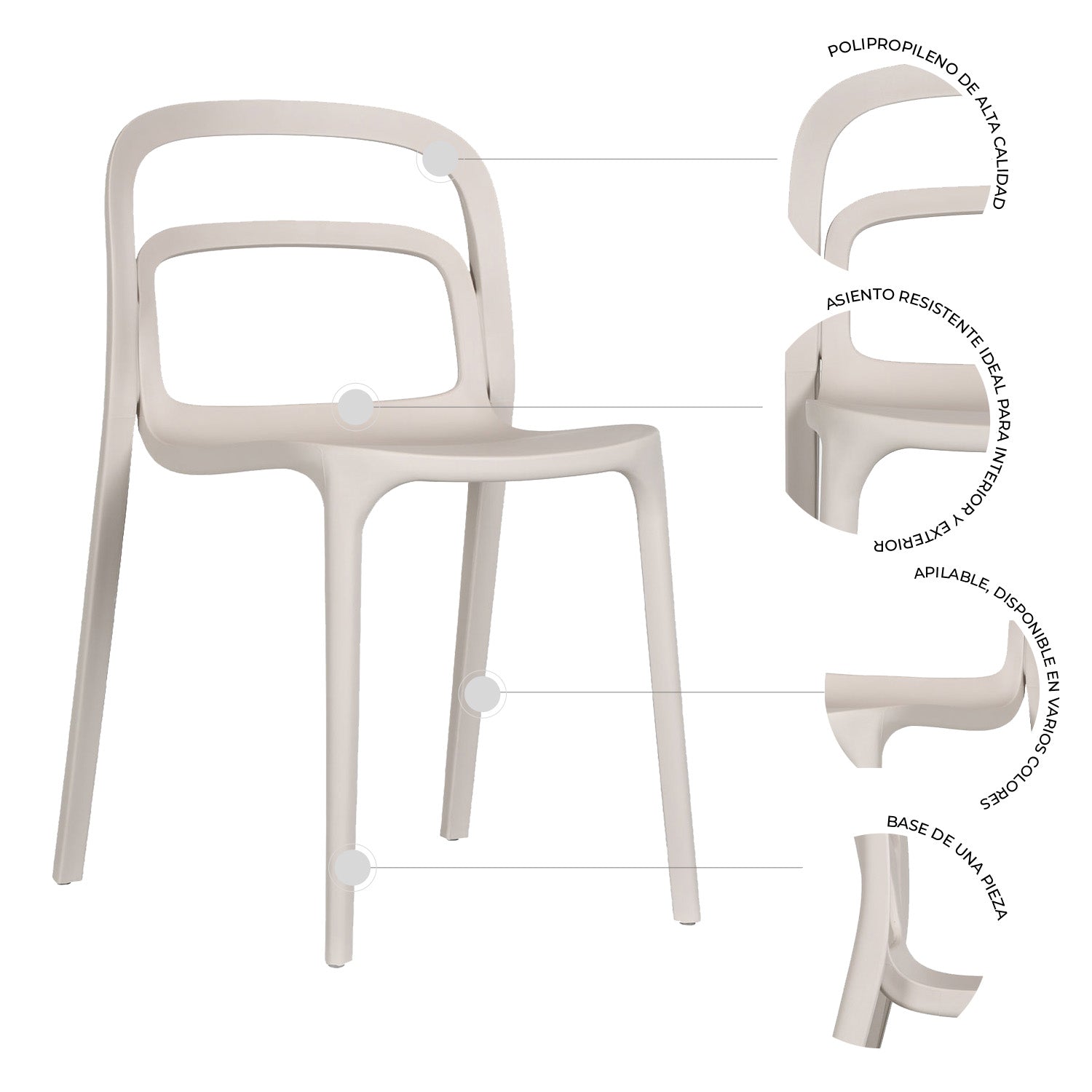 Set De 4 Silla Exterior Asti