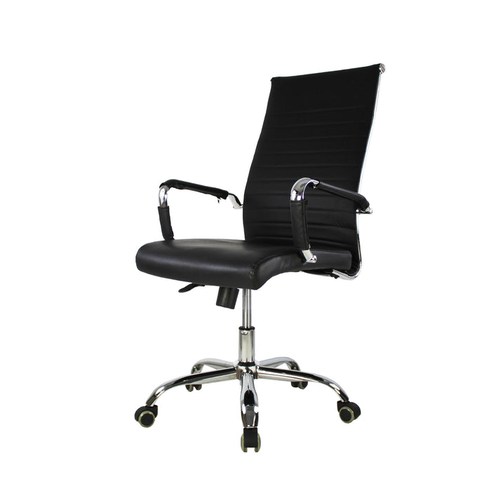 Silla Ejecutiva A05 tapizada en PU con estructura y base cromadas